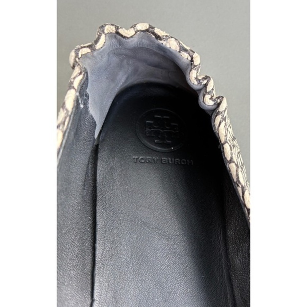 Tory Burch Minnie Travel Ballet Flats - King Cobra Printed Leather 10M - Picture 5 of 6